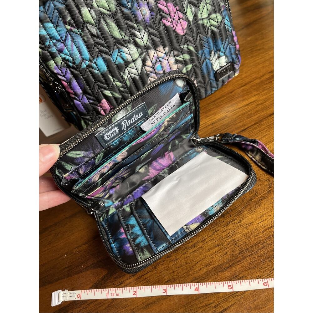 NWT Lug Ranger Crossbody Bag Black Floral Bloom Pattern Matching Rodeo Wallet - Picture 4 of 15